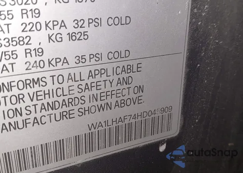 2017 Audi Q7 2.0T Premium from USA, damaged, VIN WA1LHAF74HD045909